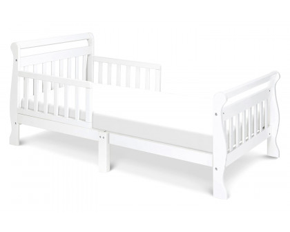 FaFurn - Wooden Modern Toddler Sleigh Bed with Slatted Guard Rails