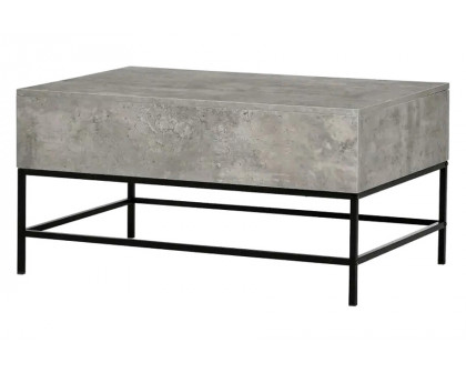 FaFurn™ Modern Lift Top Coffee Table W/ Hidden Storage Black Metal Legs - Gray