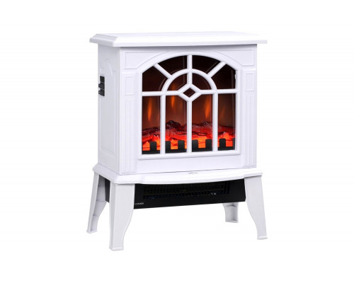 FaFurn Electric Fireplace Heater with Realistic Log Flame Led - White