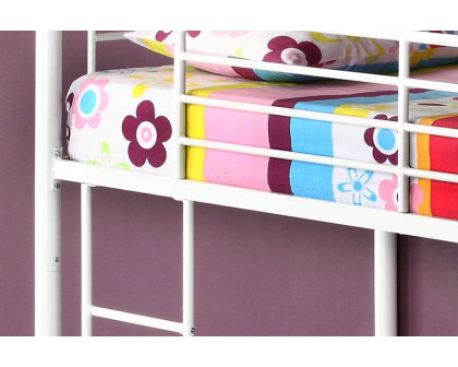 FaFurn - Twin Over Twin Sturdy Steel Metal Bunk Bed in White Finish