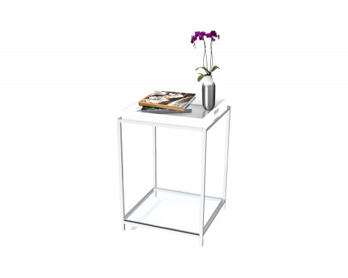 FaFurn - Modern Classic Metal End Table with White Removable Tray