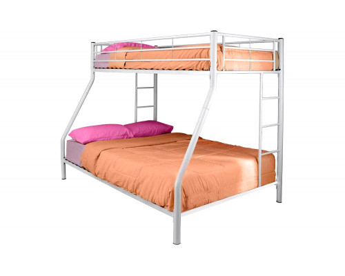 FaFurn - White Metal Twin Over Full Bunk Bed