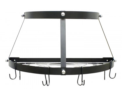 FaFurn - Modern Wall Mounted Enameled Double Shelf Pot Rack in Black