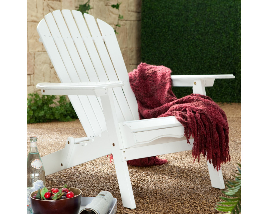 FaFurn - Folding Adirondack Chair in White, Wood