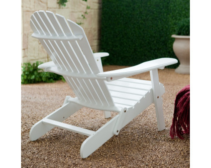 FaFurn - Folding Adirondack Chair in White, Wood