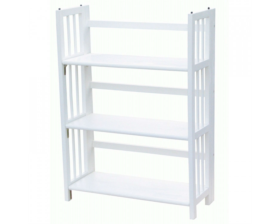 FaFurn - 3-Shelves Bookcase with 3 Shelves in White, Wood