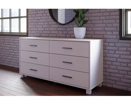 FaFurn Modern Farmhouse Solid 6 Drawers Double Dresser - White, Wood