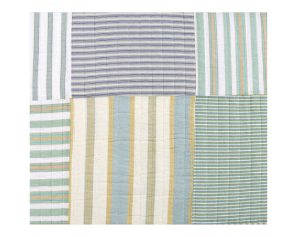 FaFurn Full/Queen Size Reversible Quilt Set - Blue/Green, Cotton