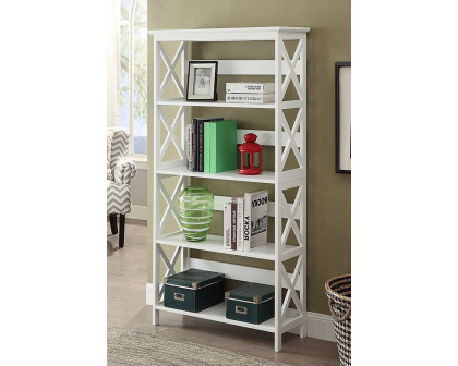 FaFurn - Glossy 5-Shelf Bookcase