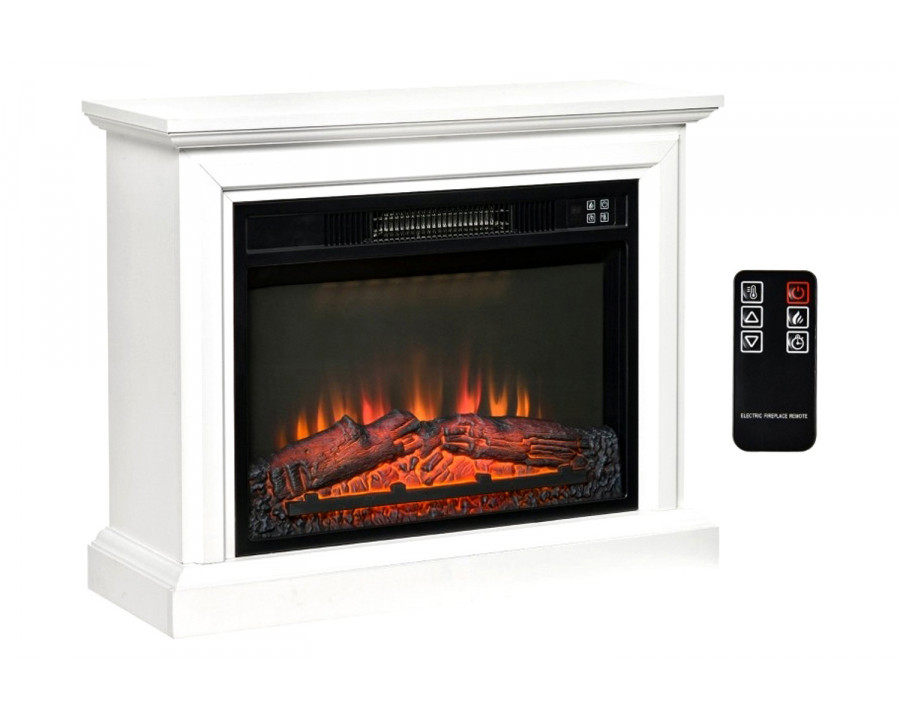 FaFurn - Electric Fireplace Heater Dimmable Flame Effect and Mantel with Remote Control