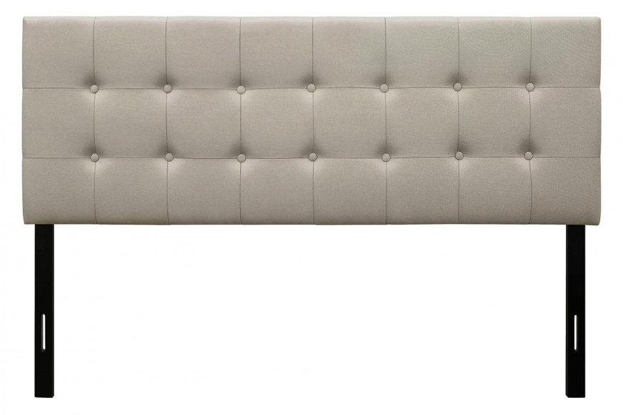 FaFurn™ Contemporary Button-Tufted Headboard in Upholstered Fabric - Beige, Twin Size