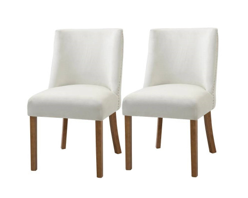 FaFurn Set of 2 Modern Dining Chairs - White