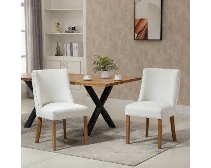 FaFurn Set of 2 Modern Dining Chairs - White