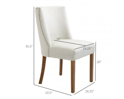 FaFurn Set of 2 Modern Dining Chairs - White