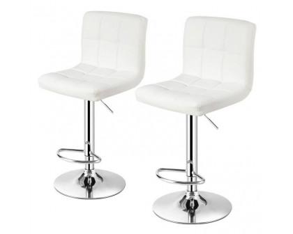 FaFurn - Set of 2 Modern Adjustable Barstool with PU Leather Swivel Seat