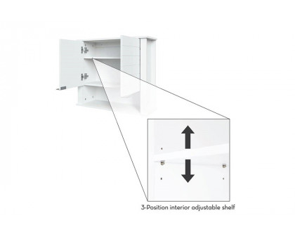 FaFurn 2 Door Wall Mounted Bathroom Storage Cabinet - White