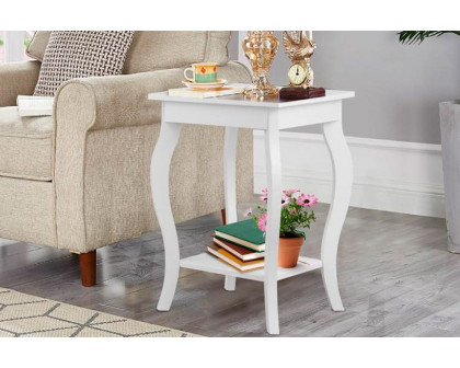 FaFurn™ Set of 2 Stylish End Table - White, Wood