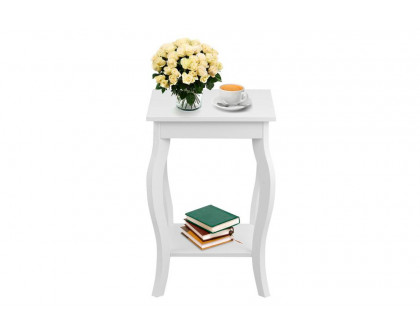 FaFurn™ Set of 2 Stylish End Table - White, Wood