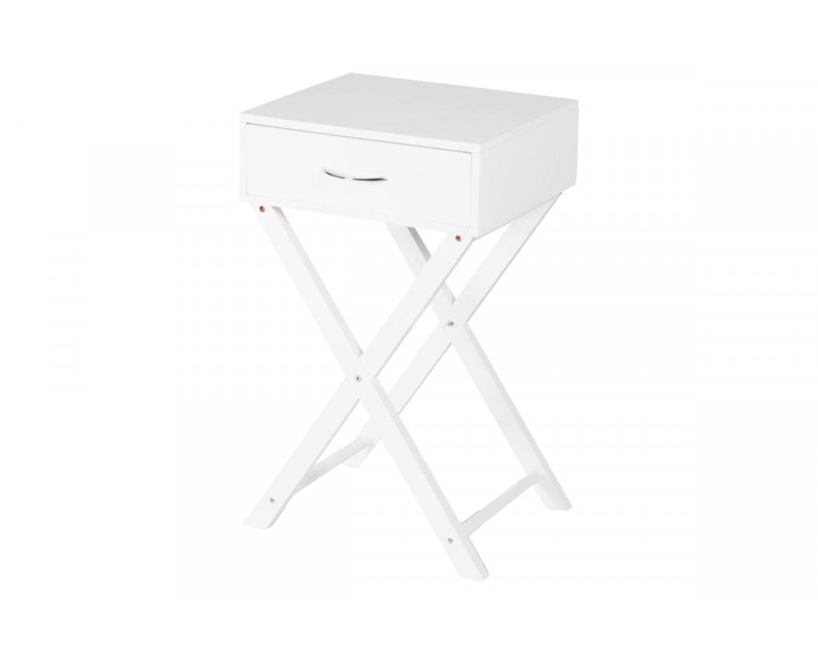 FaFurn - X-Shape 1 Drawer End Table with D-Shape Handle