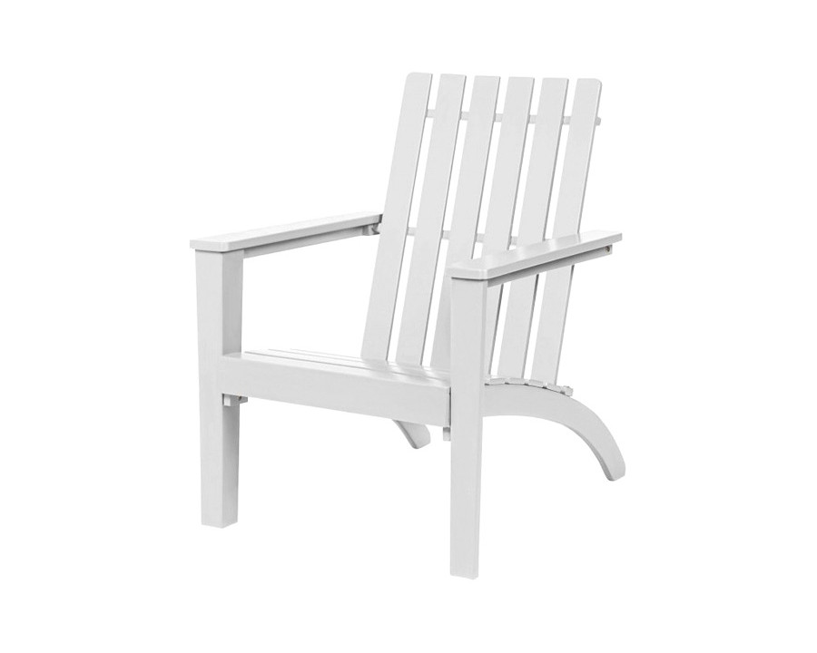 FaFurn Indoor/Outdoor Acacia Wood Adirondack Lounge Armchair - White