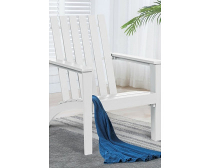 FaFurn Indoor/Outdoor Acacia Wood Adirondack Lounge Armchair - White