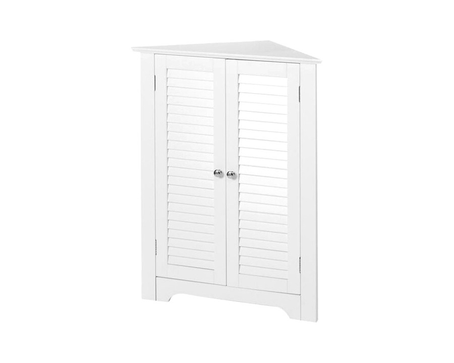 FaFurn Corner 2 Door Space Saving Bathroom Storage Cabinet - White