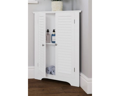 FaFurn Corner 2 Door Space Saving Bathroom Storage Cabinet - White