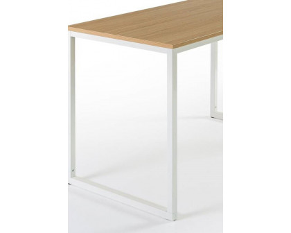 FaFurn Modern Home Office Desk with Metal Frame and Wood Top - White/Light Wood