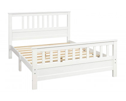 FaFurn - Pine Wood Slatted Platform Headboard Footboard Bed