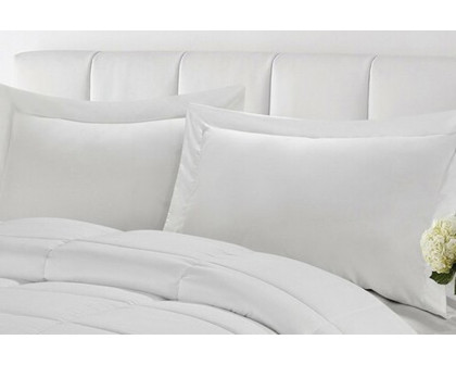 FaFurn Traditional Microfiber Reversible 3 Piece Comforter Set - White, Full/Queen Size