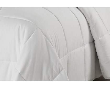 FaFurn Traditional Microfiber Reversible 3 Piece Comforter Set - White, Full/Queen Size