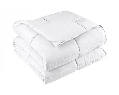 FaFurn Traditional Microfiber Reversible 3 Piece Comforter Set - White, Full/Queen Size