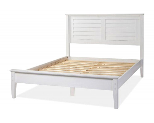 FaFurn Contemporary Solid Pine Platform Bed in Queen Size - White