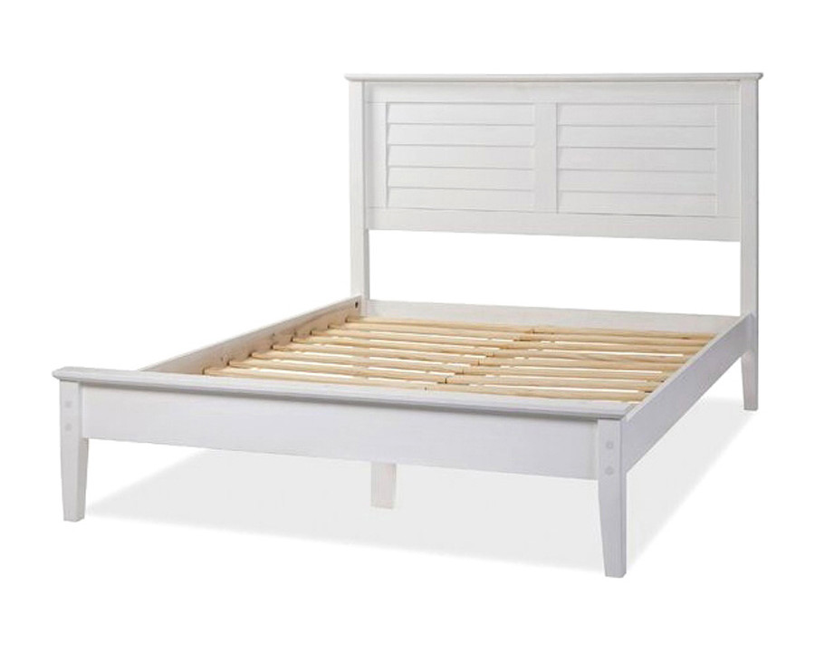 FaFurn Contemporary Solid Pine Platform Bed in Queen Size - White