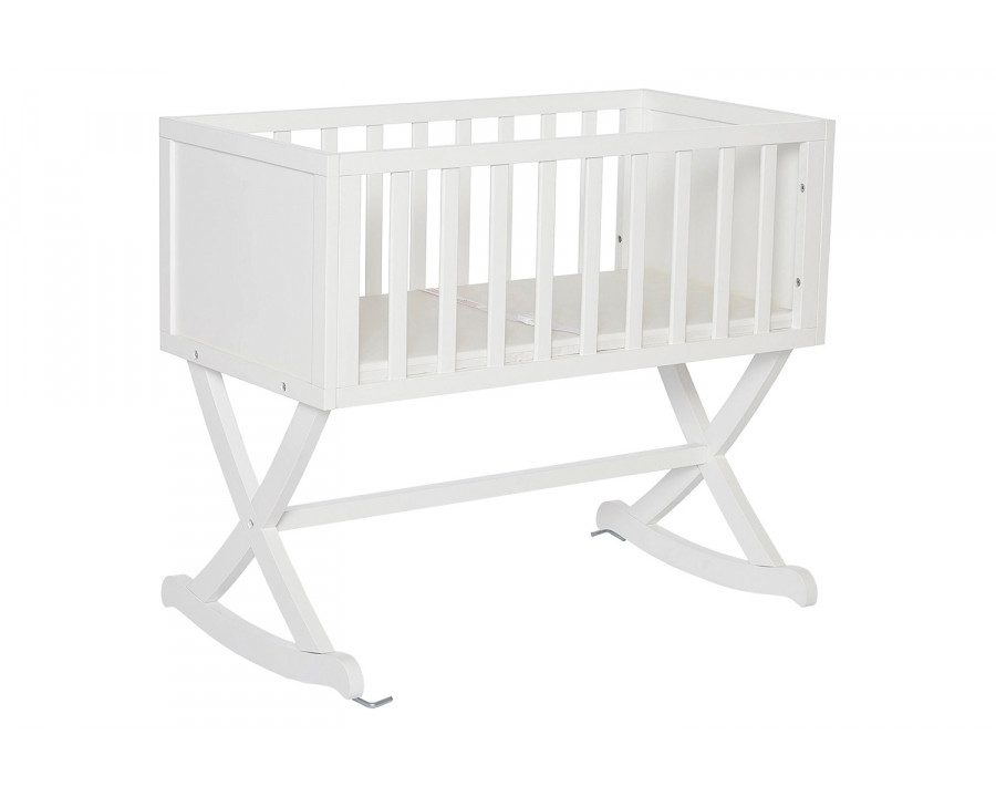 FaFurn - Solid Wood Rocking Baby Glider Cradle with Crib Mattress