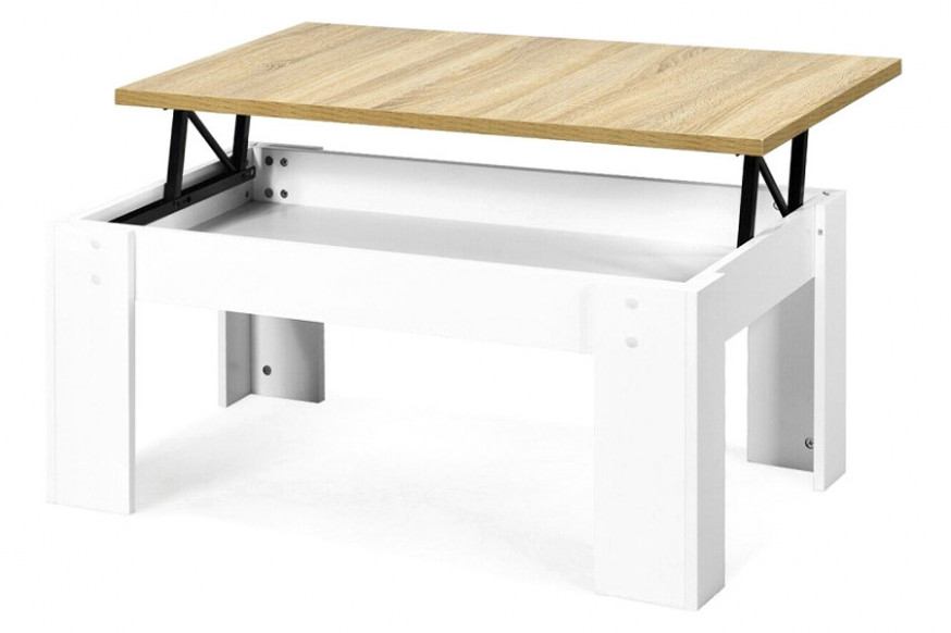 FaFurn™ Farmhouse Lift-Top Multi Purpose Coffee Table Laptop Desk - White