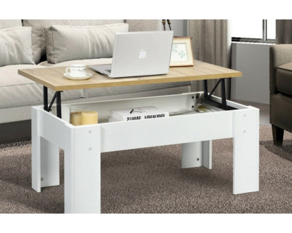 FaFurn™ Farmhouse Lift-Top Multi Purpose Coffee Table Laptop Desk - White