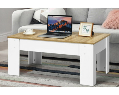 FaFurn™ Farmhouse Lift-Top Multi Purpose Coffee Table Laptop Desk - White