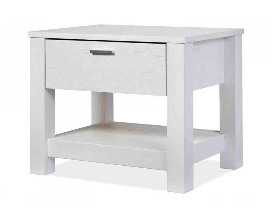 FaFurn Farmhouse Traditional Rustic 1 Drawer Nightstand - White