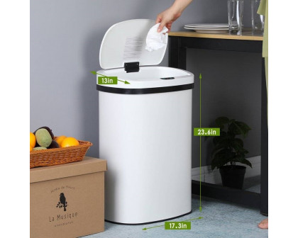 FaFurn - 13 Gallon Trash Can in White