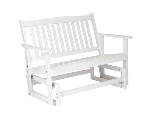 FaFurn - Traditional Solid Cedar White Patio Glider Swing Bench