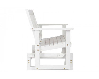 FaFurn - Traditional Solid Cedar White Patio Glider Swing Bench