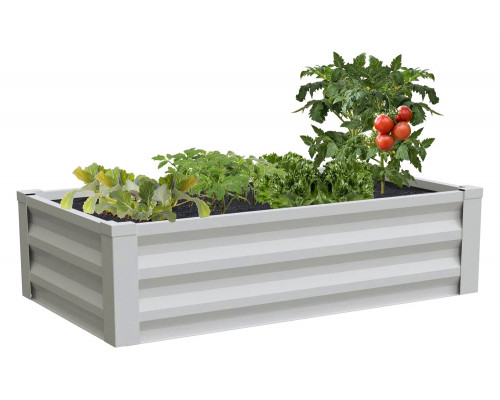 FaFurn Powder Coated Metal Raised Garden Bed Planter - White