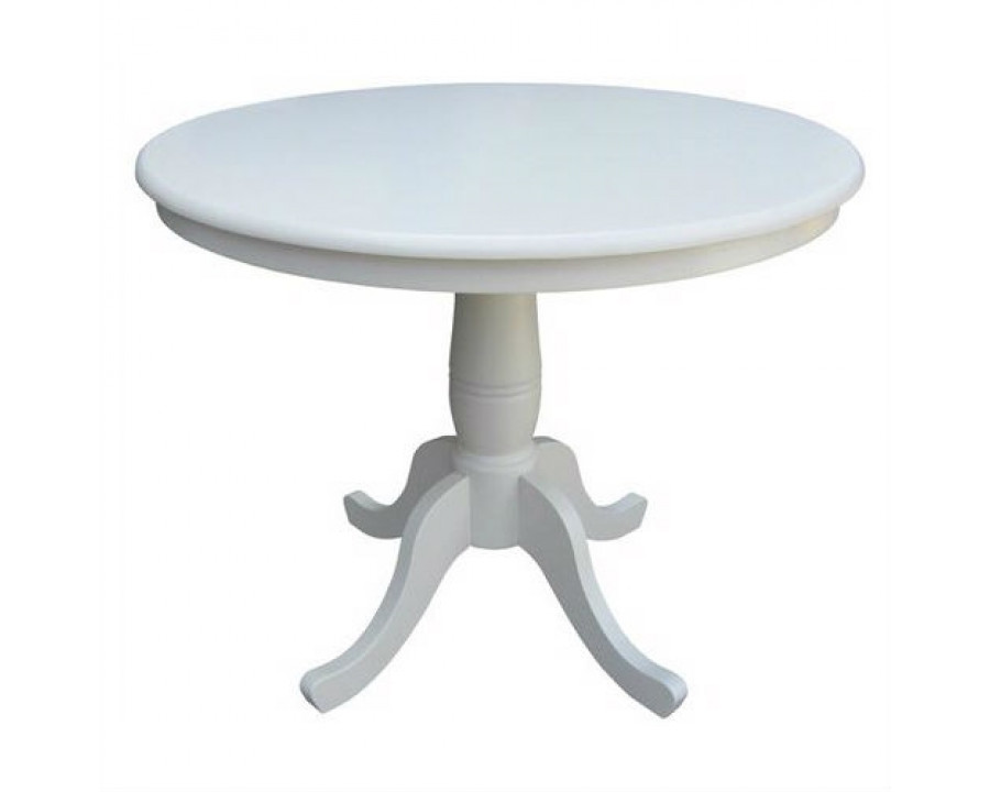 FaFurn - 36" Dining Table with Pedestal Base in White, Wood