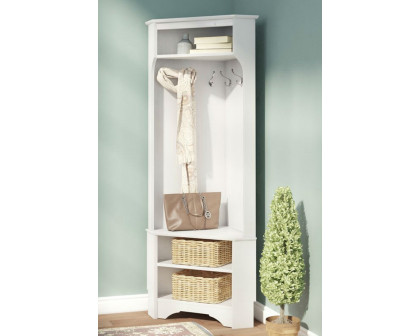 FaFurn Tall Sturdy Entryway Corner Hall Tree - White