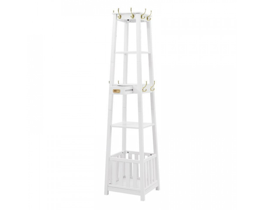 FaFurn - Coat Rack Hall Tree in White