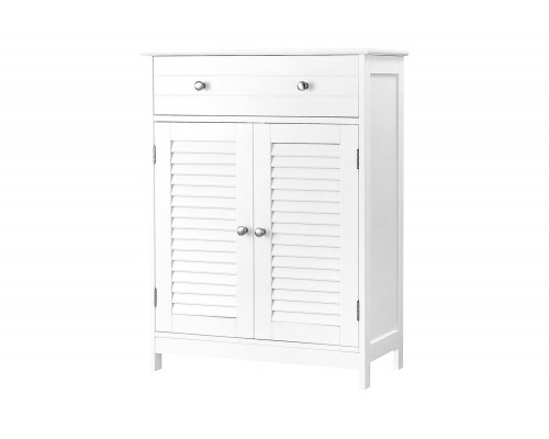 FaFurn - Farmhome White 2 Door Floor Bathroom Storage Cabinet