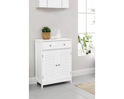 FaFurn Farmhome White 2 Door Floor Bathroom Storage Cabinet