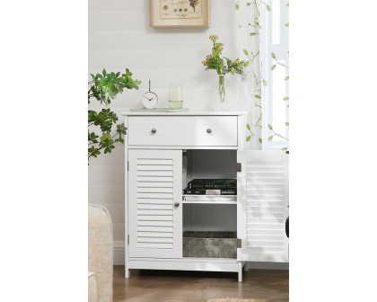 FaFurn Farmhome White 2 Door Floor Bathroom Storage Cabinet