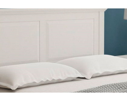 FaFurn Traditional Queen Size Platform Bed with Headboard - White, Wood